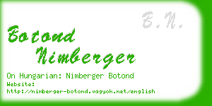 botond nimberger business card